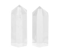 Luxshiny 2 Pièces Colonne Hexagonale en Cristal Blanc Poli pour Décoration Intérieure et Bureau, Soutien Relaxation et Flux D'énergie, Design Élégant à Six Faces