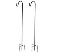 Luxshiny 2 Pièces Crochet de Lanterne au Sol, Support de Lampadaire en Fer Noir, pour Lampes de Jardin et Mangeoires à Oiseaux, Jardin et Allées, Léger, Facile à Installer