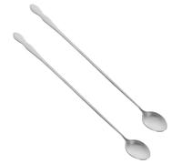 Luxshiny 2 Pièces Cuillère en Acier Inoxydable à Manche Long 32cm, Ustensile Cuisine Robuste et Polyvalent, pour Cafés et Cuisines Domestiques