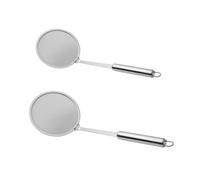 Luxshiny 2 pièces Cuillères Passoires Acier Inoxydable à Mailles Fines Lot pour Cuisine Écumoire Portable pour Filtration Rapide et Égouttage Sécurisé
