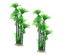 Luxshiny 2 Pièces Décoration Aquarium Arbre Cocos Plastique Réaliste Arbres Palmier Artificiel pour Aquarium Poissons Miniatures Naturelles ou Chambre Garçon