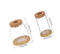 Luxshiny 2 pièces Lot de Pots de Propagation Verre Transparent avec Plateau Vases Hydroponiques Élégants pour Plantes Intérieur Station de Culture Facile à Entretenir pour Salon et Bureau