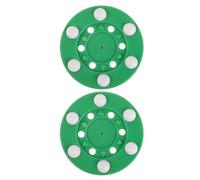 Luxshiny 2 Pièces Palet de Hockey à roulettes Vert Léger en PP Structure à Six Billes, Taille Officielle, pour Entraînement en Garage et Matchs de Ligue