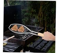 Luxshiny 2 pièces Paniers Grill Barbecue avec Manche Simple pour Poisson Panier à Griller et Facile à Nettoyer pour Cuisson Plein Air