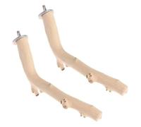Luxshiny 2 Pièces Perchoir Oiseaux en Bois Khaki, Barre Fixe | Petits Oiseaux, Activité Accrue, Résistant au Mordillage, Accessoires Cage