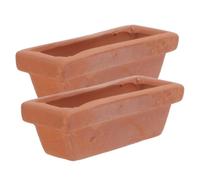 Luxshiny 2 Pièces Petit Pot à Fleurs Miniature en Terre Cuite, Pot à Cactus Rond 2,17x0,63 Pouces, Marron, en Argile, pour Cactus et Plantes, Intérieur, Extérieur et Maisons de Poupées