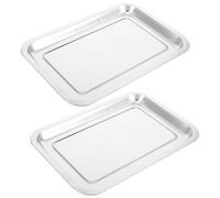 Luxshiny 2 Pièces Plaque à Biscuits en Acier Inoxydable Épaisse, Plateau de Service Carré 36x27 Cm, Design sans Rebord Bords Lisses, Cuisine et Service