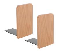 Luxshiny 2 Pièces Serrage-Livres Verticaux en Bois de Hêtre | Structure Verticale à Compartiments, Finition Lisse Vernie, pour Dossiers et Reçus de Table