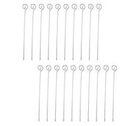 Luxshiny 20 Brochettes de Barbecue en Acier Inoxydable Argenté, Longues et Réutilisables, pour Viande, Poignée Anti-brûlure, pour Grillades en Extérieur