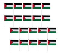 Luxshiny 20 Drapeaux Portatifs Palestine Mât en Polyester 20x28cm pour Décoration de Voiture et Événements Sportifs