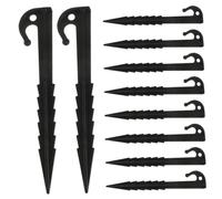 Luxshiny 20 Pièces Piquets De Tente Stakes Tarp Piquets De Fixation De Tente Ancres Au Sol Clou De Pointes De Terre Clou De Sol pour Trampoline Staples De Jardin Noir Plastique
