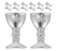 Luxshiny 200 Pièces Mini Coupe Décorative Miniature, Mini-gobelet D’offrande, Plastique, Argenté, Léger et Robuste, Décoration de Table et Mariage Réutilisable