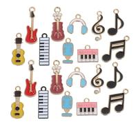 Luxshiny 20pcs Breloques en Alliage Émaillé Symboles de Notes de Musique, Accessoires Portables pour Bracelets Diy, Design Unique et Multi-usage