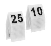 Luxshiny 25 Pièces Numéros de Table en Acrylique V 1 à 25 Double Face | Support Stable à Base Plate, Bords Givrés et Coins Arrondis, pour Restaurants et Événements Festifs
