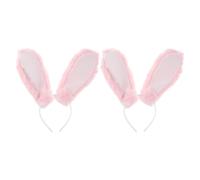 Luxshiny 2pcs Serrage-tête Oreilles de Lapin Duveteuses en Tissu et Plastique, Bandeaux Amusants Confortables à Porter pour Cosplay et Pâques, Design Réaliste et Mignon pour Garçon