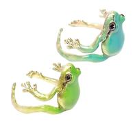 Luxshiny 2pièces Bague Support Grenouille Créative Animaux Femme Homme Ajustable Lot De Bijoux