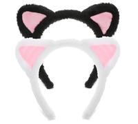 Luxshiny 2pièces -têtes Oreilles Mignons Bandeaux Animaux Pelucheux Bandeaux De Maquillage Et Soins De Peau Décoratif Pour Cheveux