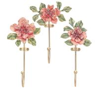 Luxshiny 3 Pièces Crochet Décoratif Mural en Alliage de Zinc de Fleur, Robuste et Sécurisé pour Suspendre Serviettes et Paquet, pour Salle de Bain et Bureau