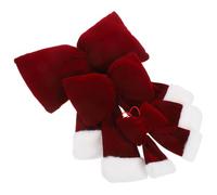 Luxshiny 3 Pièces Nœud Décoratif de Noël en Flanelle Rouge, Style | Texture Moelleuse en Coton Pp, Usage Polyvalent, pour Piliers et Rampes, Vitrines, Noël et Nouvel An