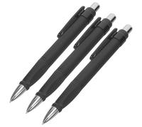 Luxshiny 3 Pièces Stylos à Bille à Prise Épaisse 1,0mm Noirs Rétractables | Corps ABS Plus Épais, Poignée Antidérapante, Mécanisme Clic, Écriture Fluide pour Bureaux, Carnets et Planification