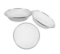 Luxshiny 3 Pièces Tamis de Jardin en Fer Galvanisé 30x30 Cm Maille Renforcée pour Tamiser Sable et Terre, pour Culture de Semis en Extérieur