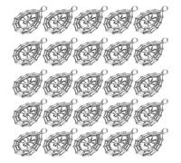Luxshiny 30 Pièces Breloques en Alliage Argenté de Toile D'araignée, Texture Bosselée, Ornement Métallique pour Création de Bijoux DIY