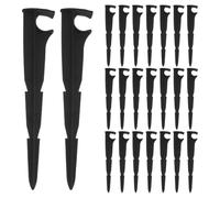 Luxshiny 30 Pièces Piquets de Fixation pour Tuyaux D'irrigation Goutte-à-Goutte en PE Noir Structure à Barbes, Profondeur D'insertion Réglable pour Potagers et Massifs de Fleurs
