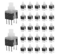 Luxshiny 30pièces Interrupteur Mini Bouton Poussoir Autobloquant Broches Double Rangée Montage Insertion Pcb Commutateur Miniature Off pour Kits DIY et Équipement Industriel