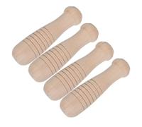 Luxshiny 4 Pièces Accessoire de Poignée en Bois pour Brosse de Barbecue Résistance la Chaleur et Nettoyage Facile, pour Ustensiles Cuisine et Barbecue