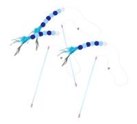 Luxshiny 4 pièces Coffret de Jouets Interactifs Plume pour Baguettes avec de Peluche et Clochettes pour Renforcer Lien avec Votre Animal et