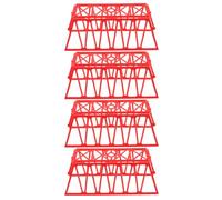 Luxshiny 4 Pièces Modèle de Pont Ferroviaire Miniature en Plastique Rouge Système Extensible, Design Réaliste Haute Précision, Accessoire de Pont pour Train, Jeu Familial à Domicile