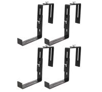 Luxshiny 4 Pièces Support de Jardinière pour Balustrade, Porte-pot de Fleurs pour Pots Rectangulaires, Fer Noir, Crochet Courbe Support Rectangulaire, pour Mains Courantes et Terrasses,