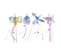 Luxshiny 4 pièces Têtes de Remplacement pour Baguette à Chat Insectes avec Cloche Interactif pour et Amusement du Chaton Assortiment Abeille Libellule Coccinelle Couleur Couleur Aléatoire
