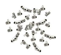Luxshiny 40pcs Pendentifs Vintage en Alliage Argenté pour Fabrication de Bijoux Diy, Perles D'espacement Décoratives Finition Soignée pour Bracelets et Colliers Style Aléatoire