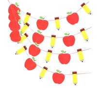 Luxshiny 4ensembles Bannière De Décoration Rentrée Scolaire Décorations Festives Avec Pomme Et Crayon Pour Accueillir Les Élèves Classe Domicile