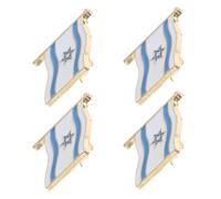 Luxshiny 4pièces Épingles à Revers Avec Drapeau Israélien Lot Pour Costume Veste Chapeau Accessoire Drapeau National