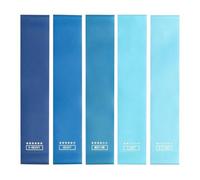 Luxshiny 5 Pièces Bande de Résistance Lot de Sangles d'exercice en Silicone Bleu, pour Yoga, Activation Musculaire et Maîtrise des Postures Difficiles