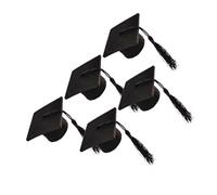 Luxshiny 5 Pièces décoration de Chapeau de Docteur UV décoration de Bouteille de Graduation manne décorations Papa Bricolage Mini Pompon de Graduation faveurs de l'obtention du diplôme Noir