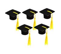 Luxshiny 5 Pièces Mini-Chapeaux De Doctorat Couvercles De Bouteille De Doctorat Bouchons De Bouteille De Vin De Vin à Pompon pour Décoration De Fête De Remise De Diplômes