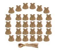 Luxshiny 50 Étiquettes en Papier Kraft pour Shower Trou Pré-percé, Espace Ample pour Écrire, pour Anniversaire et Fête de Baptême