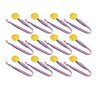 Luxshiny 50 Médailles en Métal Doré Galvanisé pour Garçon et Filles, Médailles de Récompense Sportive avec Ruban, Lot de 50 Pièces pour Compétitions, Olympiades et Fêtes Scolaires