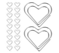 Luxshiny 50 Trombones en Métal Forme de Cœur Argentés, Résistants la Flexion, Multifonctionnels pour Bureau et Maison, Accessoires Créatifs et Élégants pour Classement