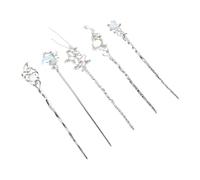 Luxshiny 5pcs Épingles à Cheveux en Alliage Argenté Lune et Étoile Éclat Chatoyant, Accessoires Vintage pour Coiffures de Mariage Élégantes et Collections Nuptiales