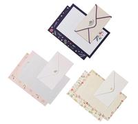 Luxshiny 6 Ensembles de Papiers à Lettres A5 Légers Motif de Fleurs Colorées, Papier Simple et Beau, pour Correspondance et Invitations
