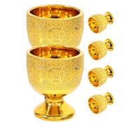 Luxshiny 6 Pièces Coupe D'offrande Sainte Délicate en Plastique Pp Or 30ml Compacte Anti-âge pour Temple et Présents pour Amis Croyants au Bouddhisme