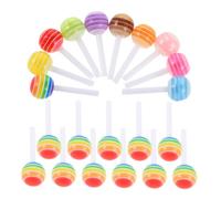 Luxshiny 60pièces Mini Breloques Forme de Bonbons Résine Adorables Sucettes Décoratives pour Ongles Accessoires de Manucure pour Femmes et Filles