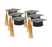 Luxshiny 6pièces Couvercles Chapeaux De Docteur avec Glands pour Verres à Vin Décoration Festive pour Fête De Diplôme
