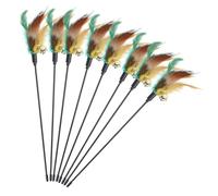 Luxshiny 8 pièces Baguette à Plumes Interactive pour Chat Cloche Accessoire Ludique pour Instinct de Chasse et Renforcer Lien avec Votre Totale pour Jeu Intérieur