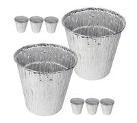 Luxshiny 8 Pièces Doublures de Seau à Graisse Aluminium Lot de Résistantes à Haute Température pour Barbecue Camping Remplacements pour Seaux à Graisse