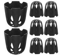 Luxshiny 8 Pièces Panier Filtre pour Pot de Fleurs en Plastique Noir, Robuste et Réutilisable, Fond en Maille pour Drainage Le Jardin Maison